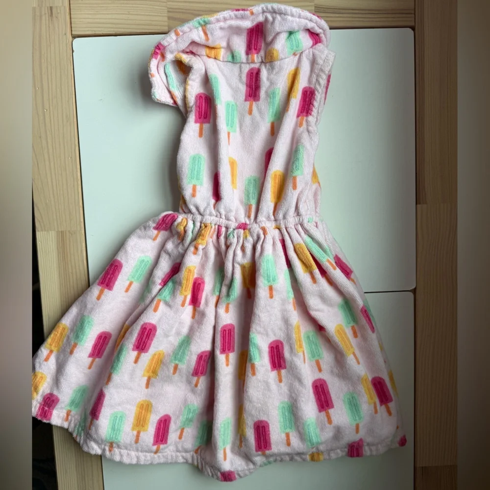 Organic cotton Monica & Andy swimsuit cover up dress size 5T, popsicle print - Picture 3 of 6